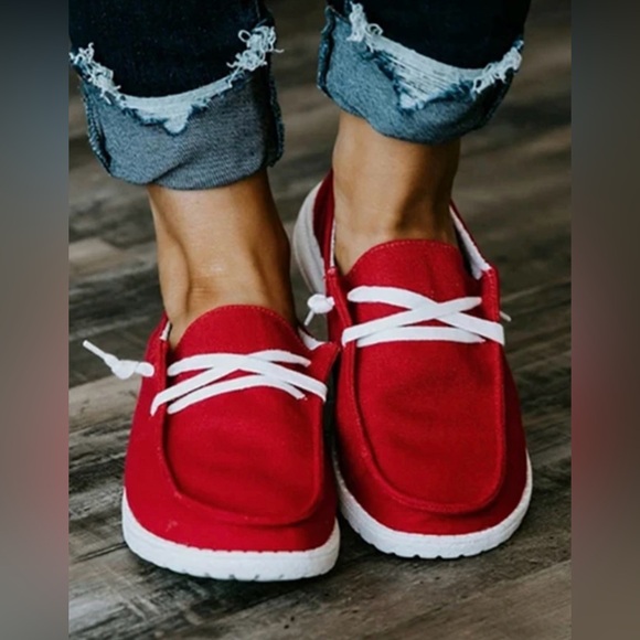 Gypsy jazz! Game day two slip ons with a comfort sole! Red and stylish!!! - Picture 4 of 4